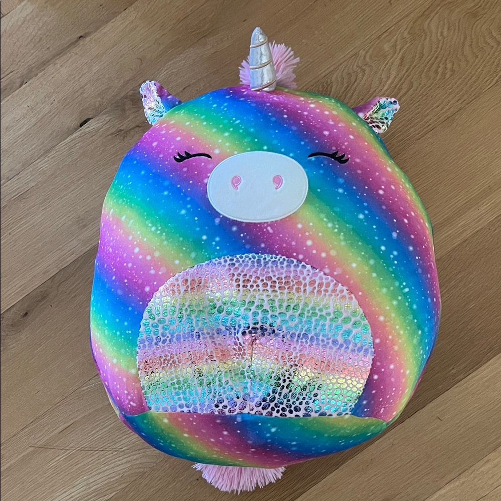 Say Rainbow Unicorn Plush Pillow